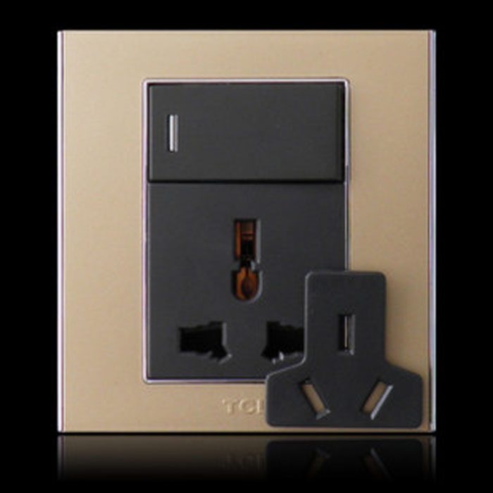Legrand Wall Switch(Golden)  3-holes Multifunctional socket