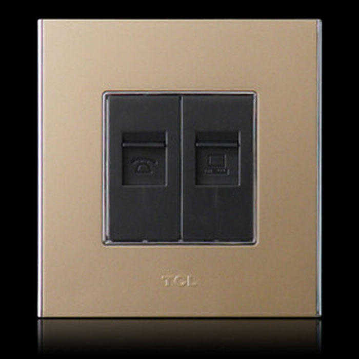 Legrand Wall Switch(Golden)  RJ45+RJ11 Socket