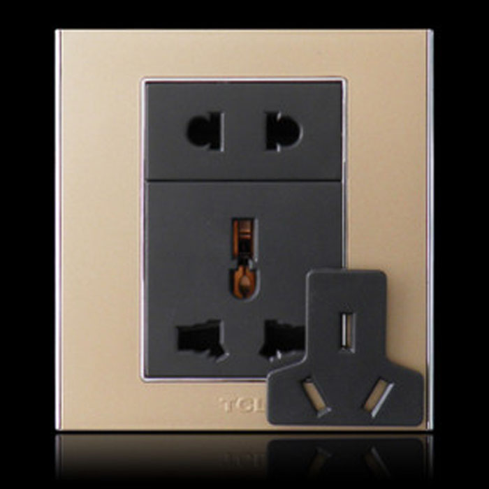 Legrand Wall Switch(Golden)  5-holes Multifunctional socket
