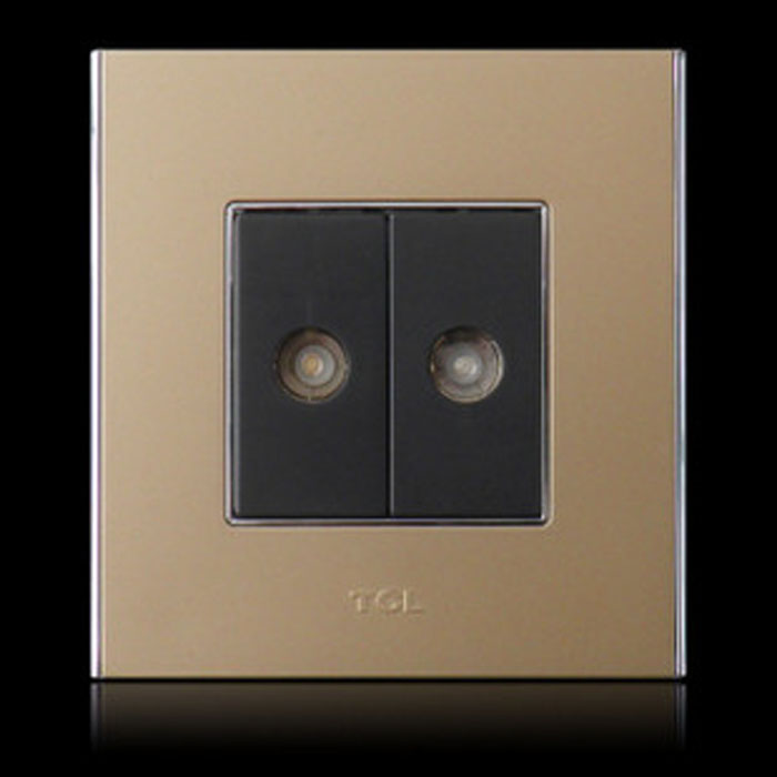 Legrand Wall Switch(Golden)  Double TV Socket